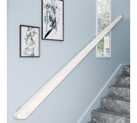 Pasamanos Escalera De Madera, Madera Barandilla Interior, Antideslizante Barandillas de Seguridad con soportes, Contra la Pared Kit de Barra de Agarre de Seguridad Para Ancianos y Niños (F, 200CM)