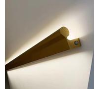 Pasamanos Escalera Led 122 128 134 152 160 183 189 cm, Pasamanos Dorado para Escaleras con Tira de Luz LED con Sensor de Movimiento, Interiores y Exteriores(Left,8.2ft/250cm)