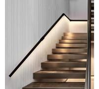 Pasamanos Escalera Led Luz de Pasamanos de Escalier de 60 80 90 100 200 240 400 cm de Largo ; Barandilla de Escalera Redonda con Luz LED de Sensor de Movimiento(Right,240cm/7.9ft)