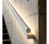 Pasamanos Escalera Led Pasamanos de Escalera Blanco con Luz LED con Sensor de Movimiento, Barandilla Metálica para Escaleras Interiores (Villas, Pasillos), Estilo Industrial(Left,440cm/14.4ft)