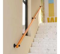 Pasamanos Escalera Madera, Barandilla de escalera antideslizante con soportes, Contra la Pared Kit de Barra de Agarre de Seguridad Para Ancianos y Niños, para Pasillo Villa Loft (Wood, 120cm)
