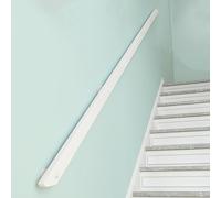 Pasamanos Escalera Madera, Barandilla de escalera antideslizante con soportes, Contra la Pared Kit de Barra de Agarre de Seguridad Para Ancianos y Niños, para Pasillo Villa Loft (White, 50cm)