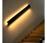 Pasamanos Escalera Pasamanos de Escalera con Iluminación LED: Seguridad Ambiente; Pasamanos Interior Iluminado; Barandilla Escalera Recortable Sensor Movimiento(Warm Light,100cm/3.3ft)