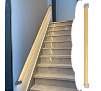 Pasamanos Escalera Pasamanos de Escalera Interior con Luz Sensor, Pasamanos de Terraza Grano de Madera 1-3m Estilo Minimalista, Juego de Pasamanos de Aleación(1.8m/5.9ft)