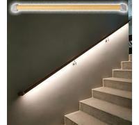 Pasamanos Escalera Pasamanos de Escalera Luminosos con Grano de Madera, Barandilla de Escalera Eficiente Energéticamente para Hogar/Hoteles/Restaurantes, Pasamanos(80in/203.2cm)