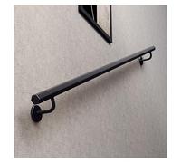 pasamanos escalera Pasamanos de escalera negros de montaje en pared, soporte de escalones de barandilla de escalera de metal industrial, for interiores y exteriores madera(80cm/31.5in)