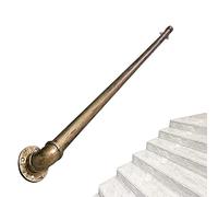 Pasamanos Escalera, Pasamanos de Escalera Vintage de Cobre Dorado de 1, 2, 3, 4, 5 y 6 Metros para Interiores y Exteriores, Kit Completo de Soporte de Pared.