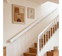 Pasamanos Escalera Pasamanos de madera 30-600cm con soportes, Varilla de soporte de barandillas de escalera antideslizante (C, 180cm)