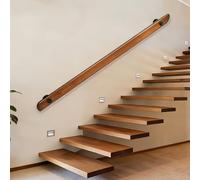 Pasamanos Escalera Pasamanos de madera 30-600cm con soportes, Varilla de soporte de barandillas de escalera antideslizante (B, 180cm)