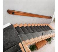 Pasamanos Escalera Pasamanos de madera 30-600cm con soportes, Varilla de soporte de barandillas de escalera antideslizante (B, 100cm)