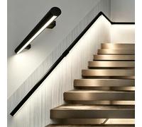 Pasamanos Escalera Pasamanos Escaleras Iluminado Sensor Movimiento, Barandilla Iluminación LED Alta Resistencia, Barra Apoyo Caminar Con Seguridad Por La Noche(Left White Light,2.9ft/0.9m)