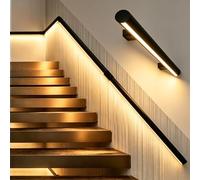 Pasamanos Escalera Pasamanos Escaleras Iluminado Sensor Movimiento, Barandilla Iluminación LED Alta Resistencia, Barra Apoyo Caminar Con Seguridad Por La Noche(Right Warm Light,14.8ft/4.5m)