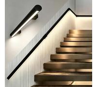 Pasamanos Escalera Pasamanos Escaleras Iluminado Sensor Movimiento, Barandilla Iluminación LED Alta Resistencia, Barra Apoyo Caminar Con Seguridad Por La Noche(Left Natural Light,13.2ft/4m)