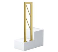 pasamanos escalera Pasamanos industriales de escalera en forma de U, barandilla de escalera antideslizante de metal, ahorra espacio, for decoración interior y exterior madera(Gold,35cm)