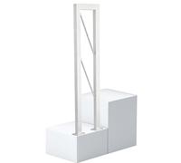 pasamanos escalera Pasamanos industriales de escalera en forma de U, barandilla de escalera antideslizante de metal, ahorra espacio, for decoración interior y exterior madera(Weiß,35cm)