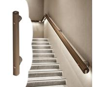 Pasamanos Escalera Pasamanos para Escaleras con Iluminación LED, 100% de Madera Maciza; Pasamanos Tubulares con Encendido y Apagado Automático Longitud Personalizable(4.3m/14.1ft)
