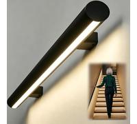 Pasamanos Escalera Pasamanos para Escaleras con Iluminación Sensor Movimiento, Barandilla Seguridad LED Luminosa, Barra Agarre Aluminio Escaleras Interiores(Left Top,600cm/236.2in)