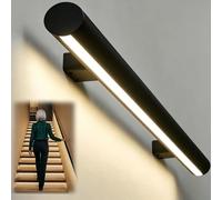 Pasamanos Escalera Pasamanos para Escaleras con Iluminación Sensor Movimiento, Barandilla Seguridad LED Luminosa, Barra Agarre Aluminio Escaleras Interiores(Right Top,400cm/157.5in)
