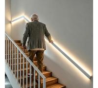 Pasamanos Escalera Pasamanos para Escaleras Interiores con Iluminación LED, Pasamanos Iluminado con Sensor de Movimiento, Barandilla de Apoyo Personas Mayores(Right White,350cm/11.5ft)
