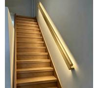 Pasamanos Escalera Pasamanos Pared Luminoso con Sensor Movimiento, Pasamanos Escaleras Alta Resistencia Iluminación LED, Barandilla Tubular Estilo Industrial(Gold,178in/4.5m)