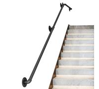 Pasamanos for escaleras, modernos escaleras exteriores, kit de soporte for pasamanos de interior y exterior | Hierro forjado industrial de metal negro(100cm)
