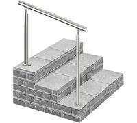 Pasamanos for escalones exteriores for 1 a 3, barandillas de acero inoxidable for porches, pasamanos escalera transición ajustables, soporte piso for barra con manija metal(110cm/43inch)
