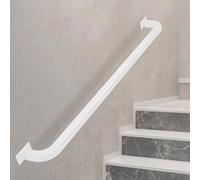 Pasamanos industrial de hierro galvanizado blanco, pasamanos de seguridad antideslizante para escaleras, pasamanos de pared con accesorios, barra de soporte de seguridad para pasillos (tamaño: 30 cm)