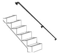 Pasamanos - Kit Completo. Kit de Barandilla de Escaleras de Tubo Negro Mate de Hierro Forjado Industrial, Bannister para Escaleras, Barandilla de Escaleras de Corredor/7Ft