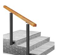 Pasamanos lateral para escalones al aire libre, se adapta a 2 o 3 peldaños, barandillas de madera para el hogar, jardín, pasillo, lofts, barandilla de terraza con soportes de ángulo ajustable de 0° a