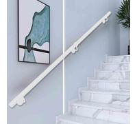 Pasamanos modernos para escaleras, pasamanos de metal de 1, 2, 3, 4, 5 y 6 metros para interiores y exteriores montado en la pared, barandilla de hierro forjado en blanco y negro(Blanco,240cm)