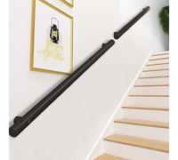 Pasamanos negro mate para escaleras interiores, pasamanos de pared, antideslizante, de acero inoxidable, kit completo.(100cm)