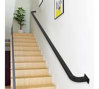 Pasamanos negro para escaleras de interior y exterior, pasamanos de escalera con soportes de pared de hierro forjado y tornillos de metal, pasamanos de 1m 1.5m 2m 2.5m 3m barandilla de escalera ( Size
