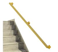 Pasamanos negros para escaleras - 30cm 2.4cm 3m 4m Barandilla de escalera Barandilla de escalera de hierro forjado de metal Pasamanos Pasamanos de seguridad para montaje en pared(Gold,400cm)
