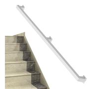 Pasamanos negros para escaleras - 30cm 2.4cm 3m 4m Barandilla de escalera Barandilla de escalera de hierro forjado de metal Pasamanos Pasamanos de seguridad para montaje en pared(Blanco,280cm)