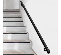 Pasamanos negros para escaleras interiores, barandillas de escalera de soporte de pared, barandillas antideslizantes de hierro galvanizado industrial, pasamanos de escalera de metal(30cm)