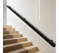Pasamanos para escaleras, 1m 1,5m 2m 3m 5m Pasamanos de escalera de hierro forjado negro, pasamanos para escaleras, pasamanos montados en la pared(420cm)