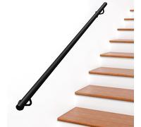 Pasamanos para escaleras, balaustrada de hierro forjado de metal negro Soportes de barandilla de escalera montados en la pared, pasamanos industriale antideslizante para interior, loft(270cm)