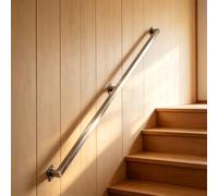Pasamanos para escaleras｜Barandilla de escalera de acero inoxidable Pasamanos 80cm 1m 120cm 1.5m 180cm 2m 240cm Barandillas de escaleras para decoración del hogar｜Kit de rieles de agarre(180cm)