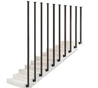 Pasamanos para escaleras, barandilla de escalera de metal, barandilla de hierro forjado, pasamanos de escalera tipo L montado en el techo, mango de soporte de seguridad antideslizante, negra ( Size :