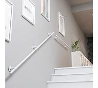 Pasamanos para escaleras de metal blanco Montado en la pared Pasamanos Barandillas Escaleras Barandilla Pasamanos Interior Exterior Agarrar Baranda Hogar Baño Pasillo Barra de soporte antideslizante