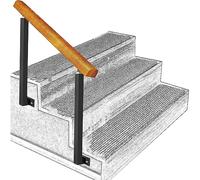 Pasamanos para escaleras Exteriores, Paredes Laterales, pasamanos de transición Flexibles Que se adaptan a 1 o 3 escalones, barandilla de Escalera de Hierro Forjado para escalones de hormigó