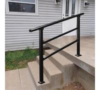 Pasamanos para escaleras exteriores, pasamanos ajustable de acero galvanizado para escaleras interiores con kit de instalación, pasamanos de transición para montaje en suelo.(C,120cm/47inch)