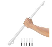 Pasamanos para escaleras interiores, pasamanos de metal blanco para montaje en pared con kit de instalación, barandilla de tubería de hierro industrial Barra de apoyo antideslizante(240cm)