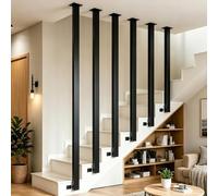 Pasamanos para escaleras interiores y exteriores, pasamanos de metal negro, pasamanos empalmables, postes de barandilla mate, montaje lateral, pasamanos de escalera para áticos, techos (60cm)