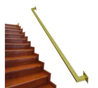 Pasamanos para escaleras, pasamanos de hierro industrial galvanizado dorado, barandilla de escalera de tubo cuadrado, soporte de pared, juego completo