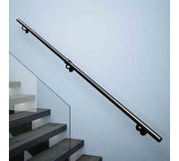 Pasamanos para escaleras, pasamanos de seguridad para pared con accesorios, de tubo redondo, 1 2 3 4 5 6 metros, blanco y negro, barandillas para barandillas interiores y exteriores(Negro,30cm)