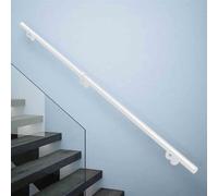 Pasamanos para escaleras, pasamanos de seguridad para pared con accesorios, de tubo redondo, 1 2 3 4 5 6 metros, blanco y negro, barandillas para barandillas interiores y exteriores(Blanco,390cm)