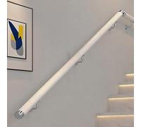 Pasamanos Para Escaleras, Pasamanos Para Escaleras Interiores De Madera, Barandillas De Seguridad Para Ancianos Y Niños, Antideslizantes, Con Soportes Metálicos, Redondos (White, 60cm)