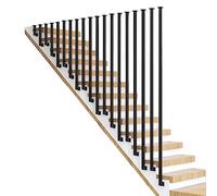 Pasamanos para escaleras Tipo L Barandilla de escalera Escalera de hierro forjado Kit de barandilla Barandilla de mano industrial antideslizante Manija de soporte montada en el techo negro 30-150cm (