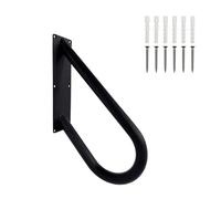 Pasamanos para escalones al aire libre, barandillas para 1-2 peldaños, pasamanos en forma de U con acabado negro mate, pasamanos de escalera para garaje, porche, patio y jardín (18 pulgadas de